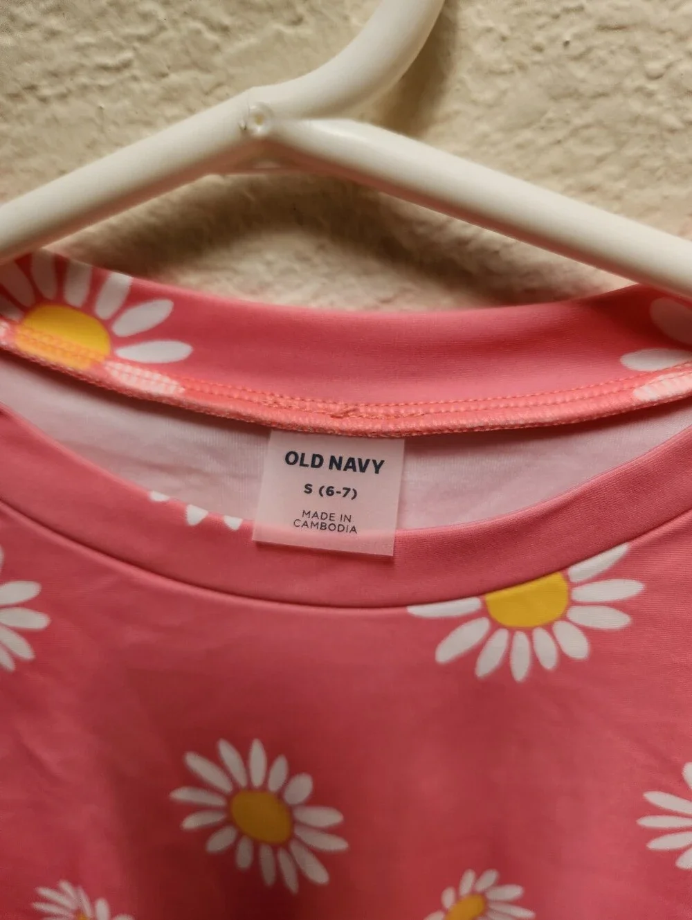 Old Navy Girls 4 Piece Matching Tankini Swim Set Pink Daisy Size Small